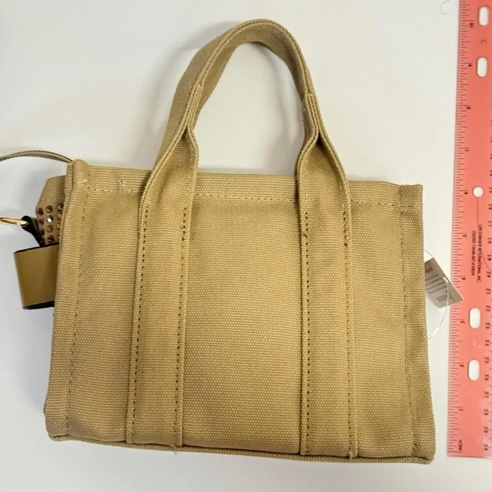 NWT Tan Mini Tote Rhinestone Crossbody Bag